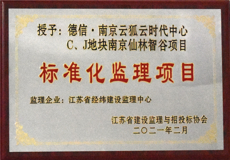 2021年標(biāo)準(zhǔn)化項目監(jiān)理